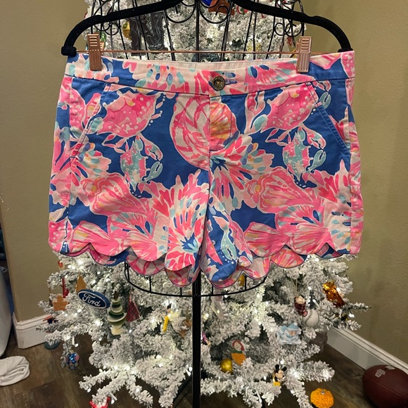 Lilly Pulitzer Pants - Lilly Pulitzer Pink and Blue Floral High Waist Shorts